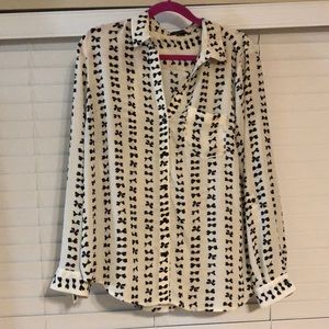 Button Up Bow Blouse